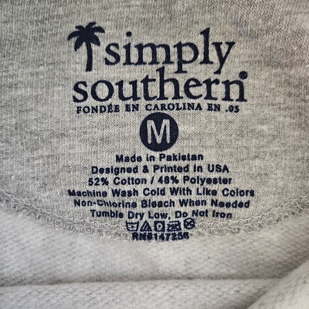 Simply Southern Oversized Gray USA Sweatshirt Hoodie Kangaroo Pocket Sz M - Picture 8 of 8